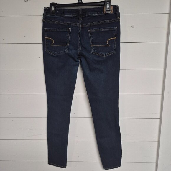 American Eagle Outfitters Womens Dark Wash Skinny Jeans Size 6 Short - Picture 4 of 6